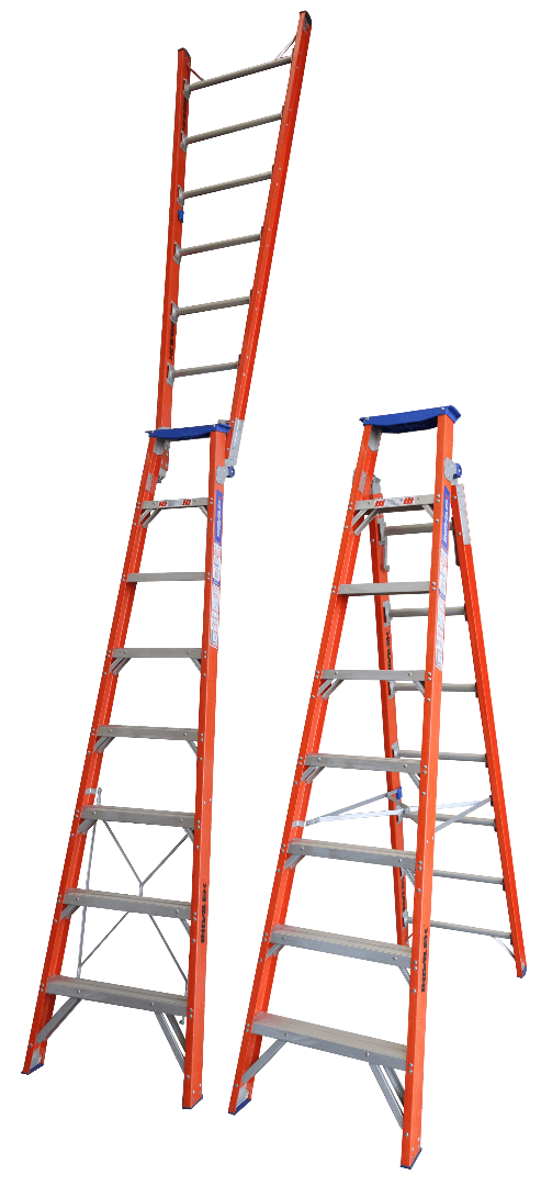Indalex Pro Series Fibreglass Dual Purpose 8ft (2.4 m - 4.4 m) - Ladders4U