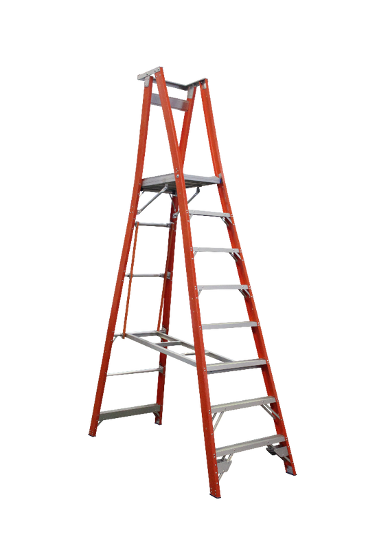 Indalex Pro Series Fibreglass Platform Ladder 11/8 8ft (2.4M)