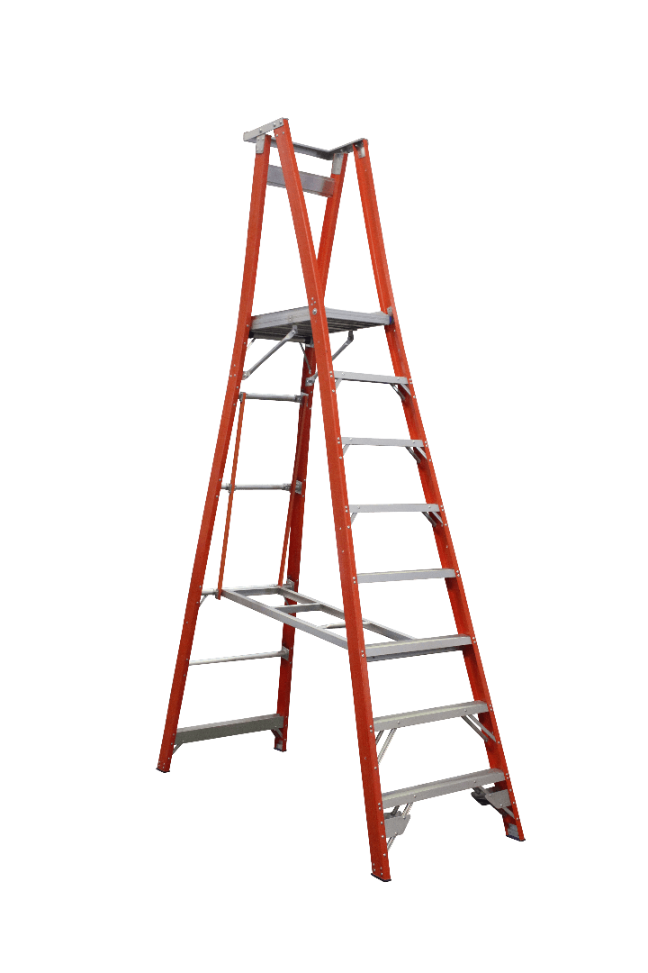 Indalex Pro Series Fibreglass Platform Ladder 11/8 8ft (2.4M) - Ladders4U