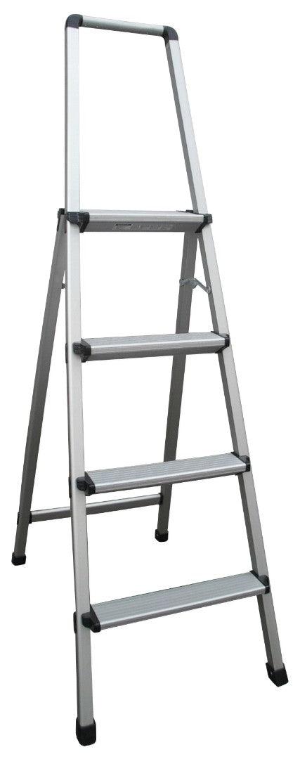 Aluminium Step Ladder with Handrail 4ft (1100mm) - Ladders4U