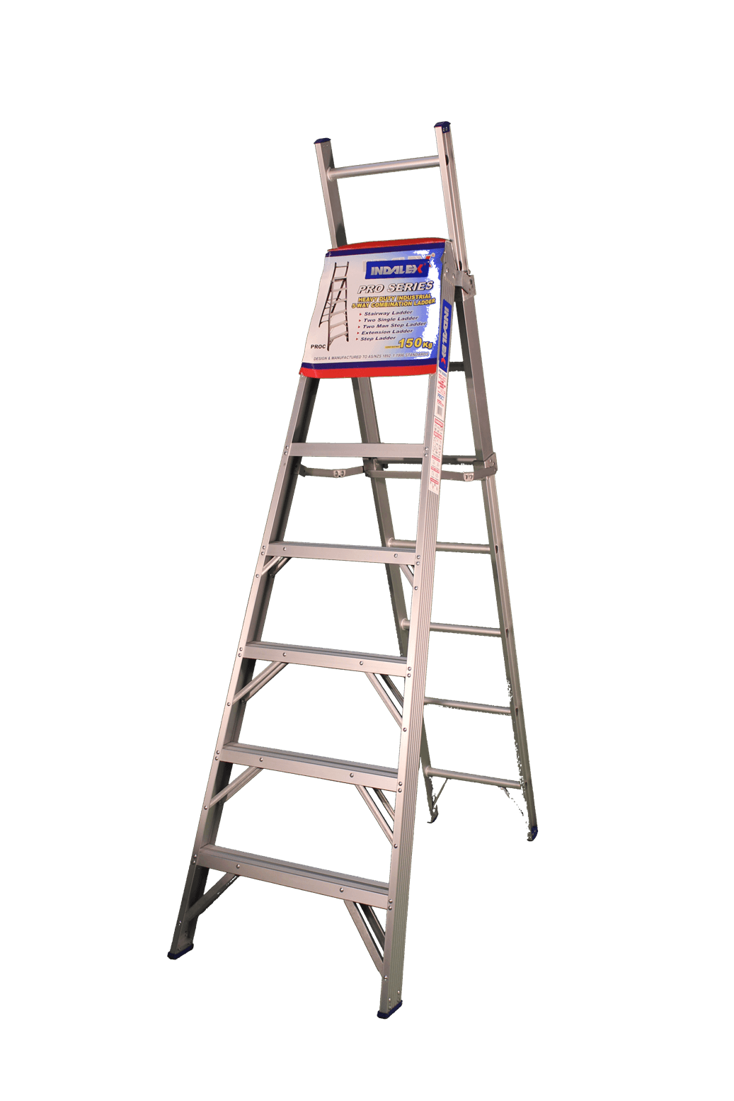 Indalex Pro Series Aluminium Combination Ladder 8ft (2.4M - 3.8M) - Ladders4U