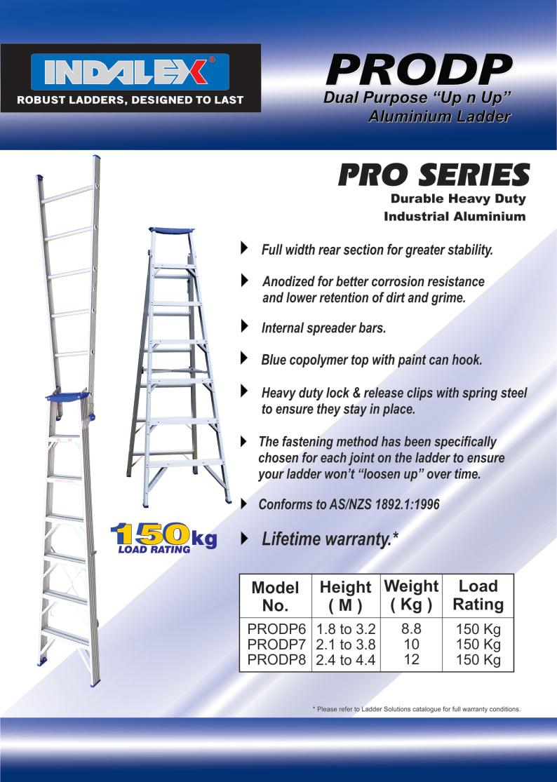 Indalex Pro Series Aluminium Dual Purpose 8ft (2.4m to 4.4m) - Ladders4U