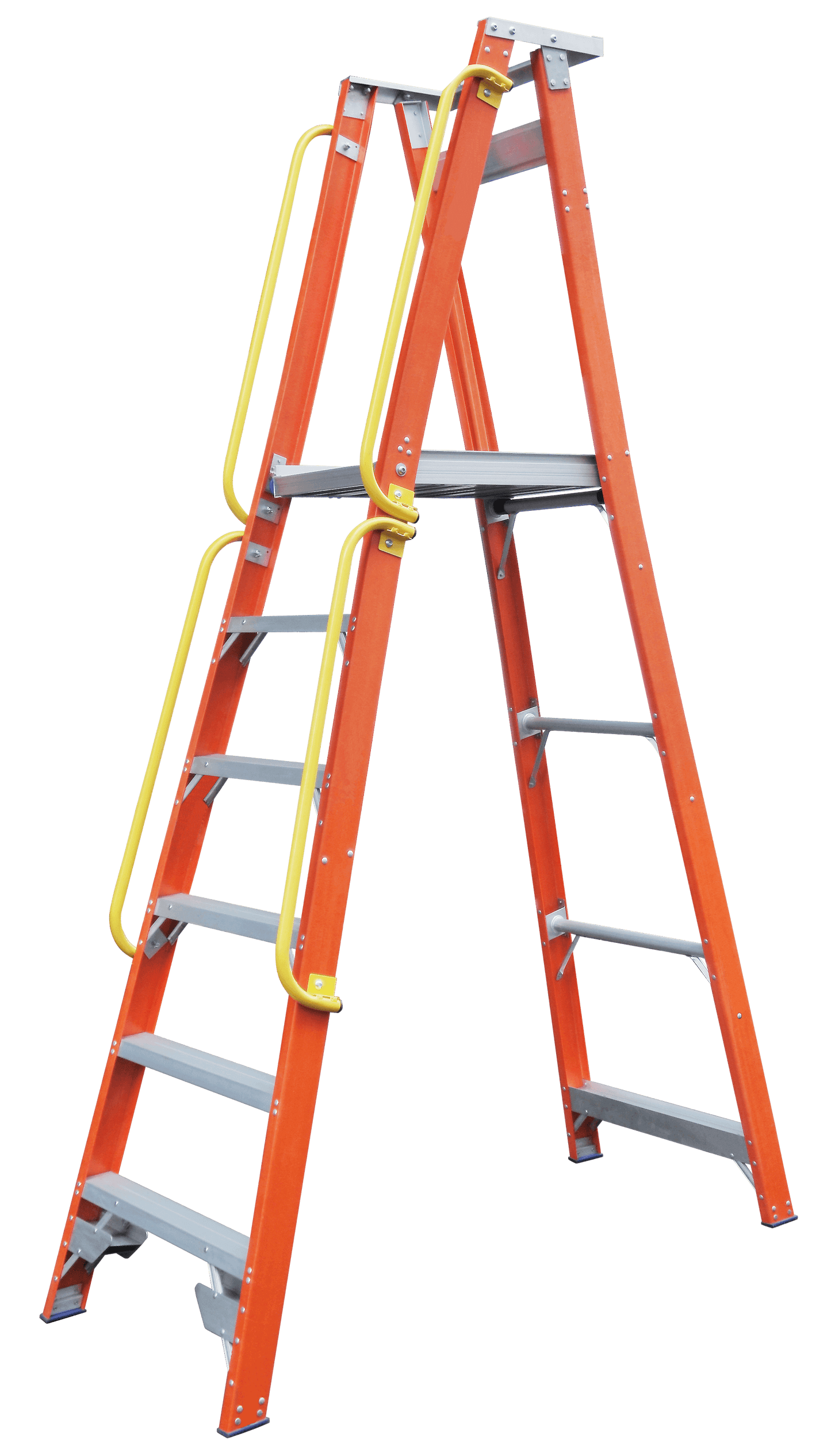 Indalex Pro Series Fibreglass Platform Ladder Side Handrails (set) - Ladders4U