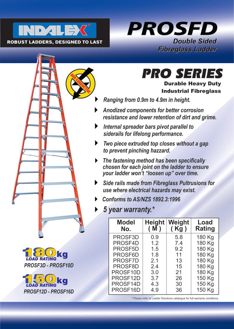 Indalex Pro Series Fibreglass Double Sided Step 12ft (3.7M) - Ladders4U