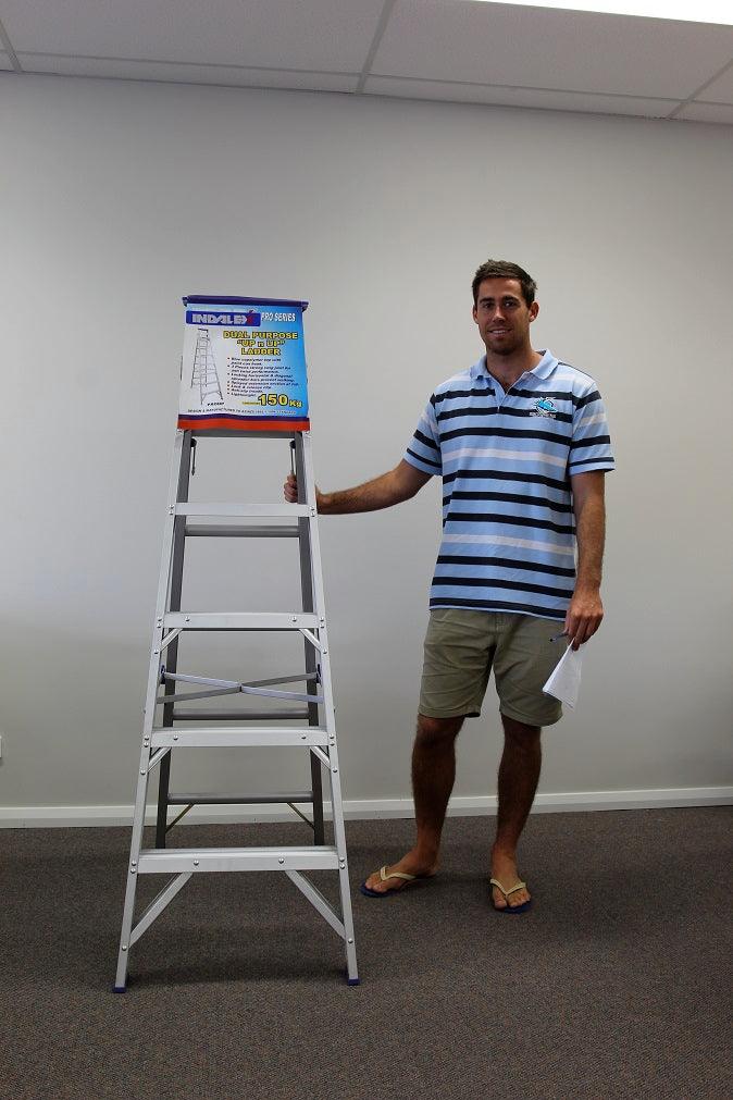 Indalex Pro Series Aluminium Dual Purpose 6ft (1.8m to 3.2m) - Ladders4U