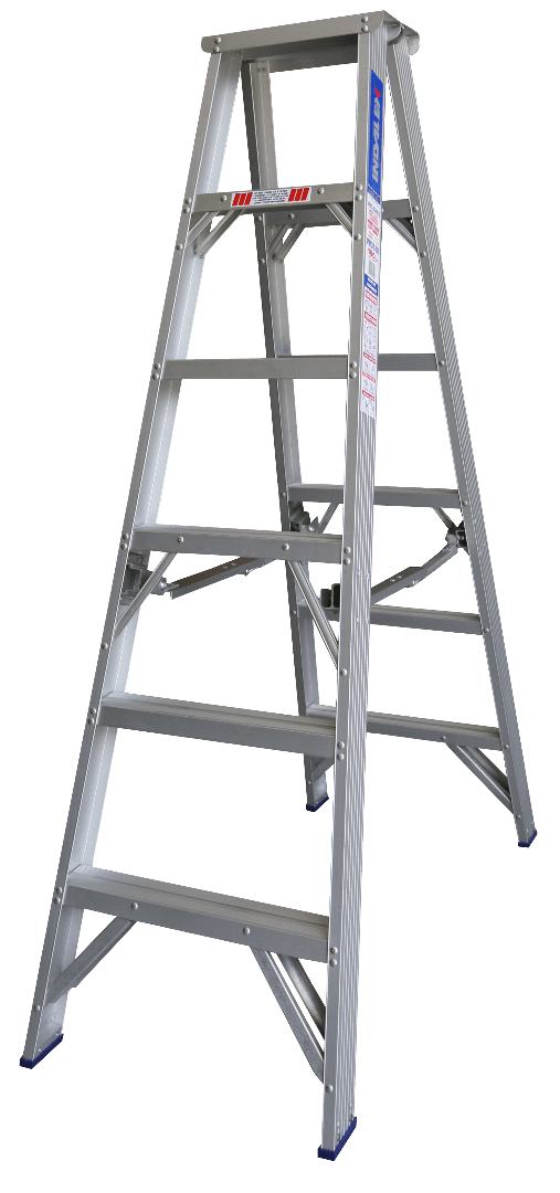 Double Sided Ladder With Platform INDALEX 6ft (1.8m) Industrial Aluminium 180KG Pro Series Double Sided ...