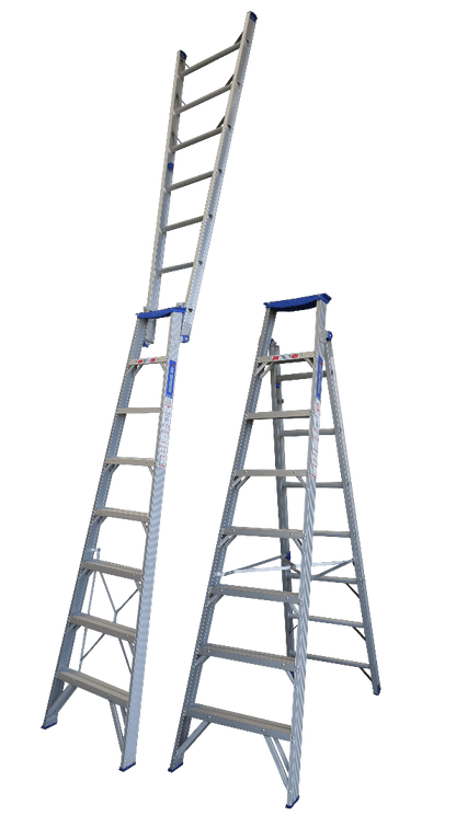 Indalex Pro Series Aluminium Dual Purpose 8ft (2.4m to 4.4m) - Ladders4U