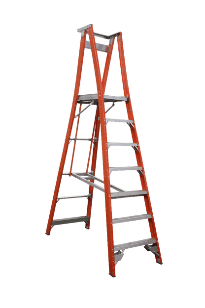 Indalex Pro Series Fibreglass Platform Ladder 10/7 7ft (2.1M) - Ladders4U