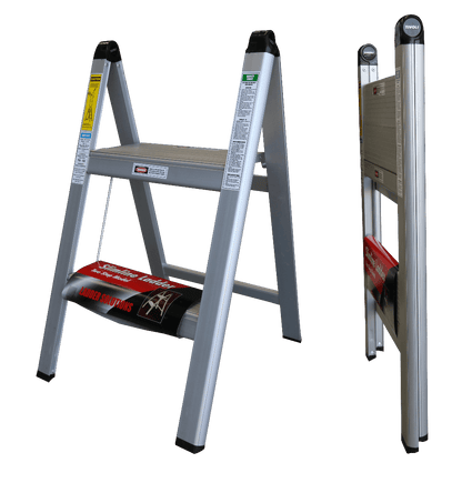 Light Duty Slimline Folding 2 Step Ladder - Ladders4U