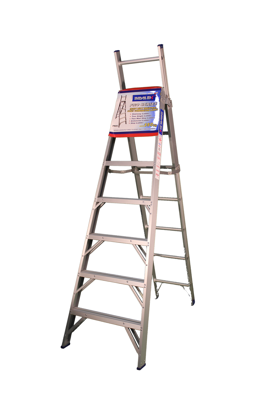 Indalex Pro Series Aluminium Combination Ladder 8ft (2.4M - 3.8M)