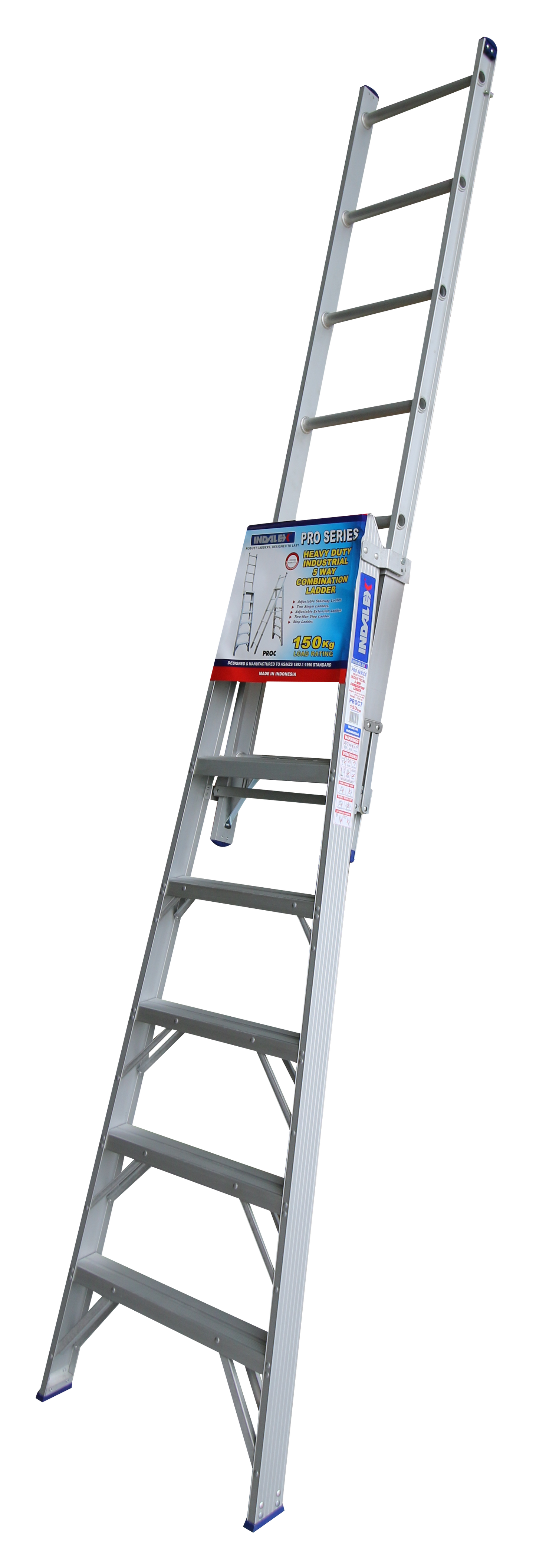 Indalex Pro Series Aluminium Combination Ladder 7ft (2.1M - 3.5M)