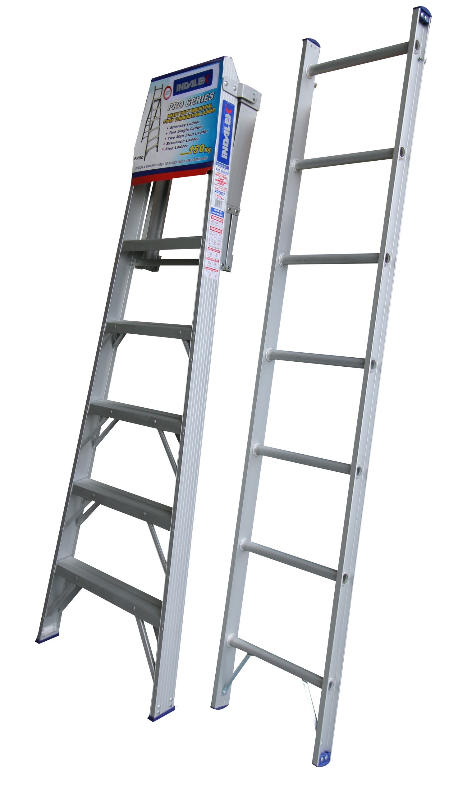 Indalex Pro Series Aluminium Combination Ladder 7ft (2.1M - 3.5M)