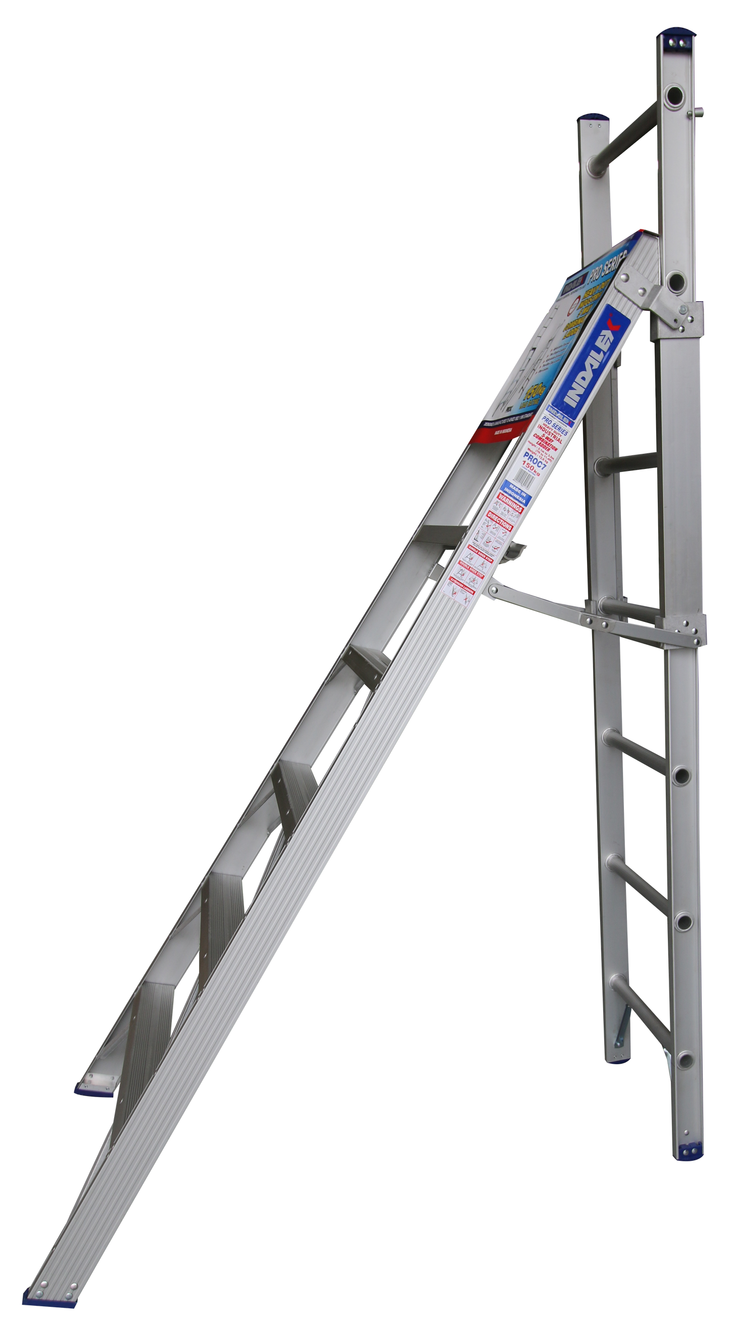 Indalex Pro Series Aluminium Combination Ladder 7ft (2.1M - 3.5M)