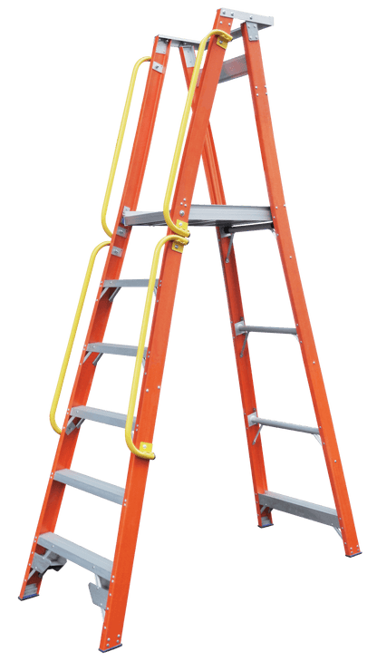 Indalex Pro Series Fibreglass Platform Ladder Side Handrails (set) - Ladders4U