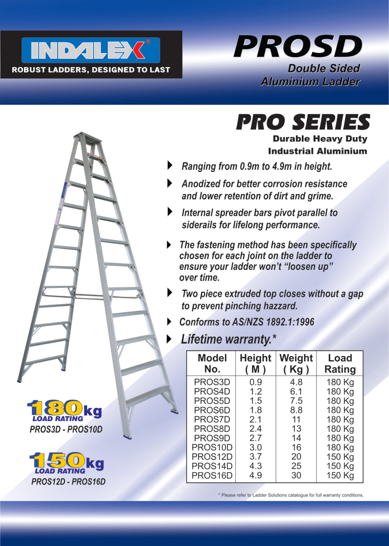 Indalex Pro Series Aluminium Double Sided Step 9ft (2.7m)