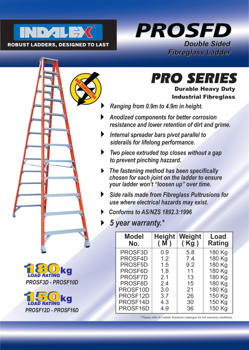 Indalex Pro Series Fibreglass Double Sided Step 10ft (3.0M)