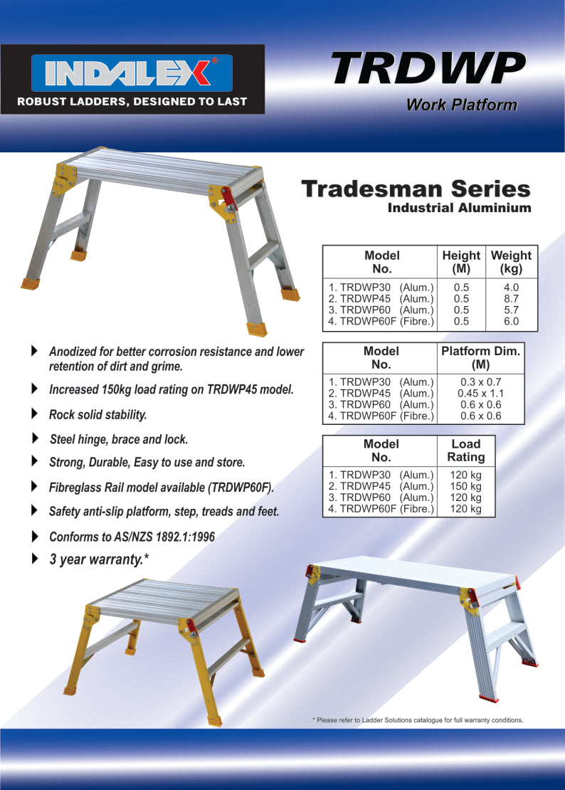 Indalex Tradesman Aluminium Work Platform 450mm x 1100mm