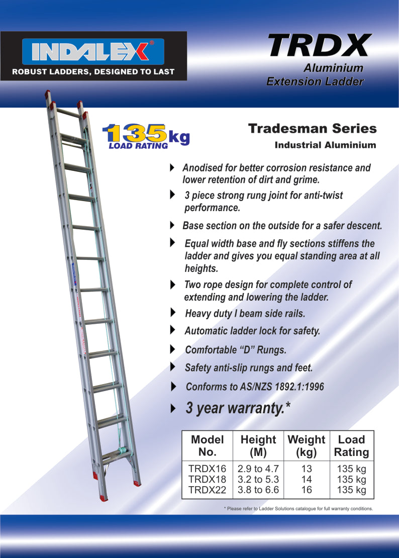 Indalex Tradesman Aluminium Extension 16ft (2.9M to 4.9M)