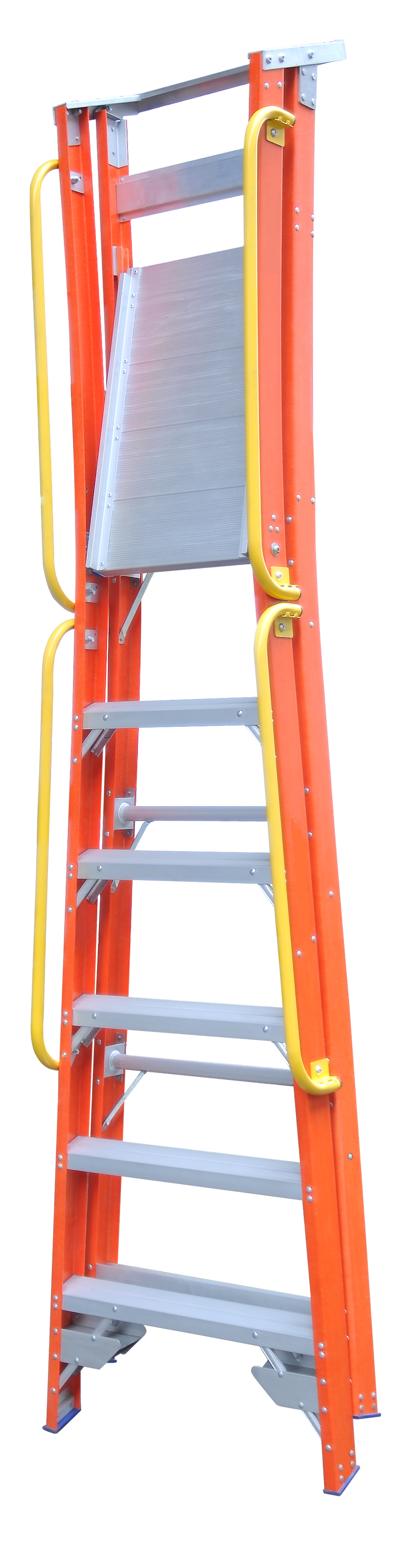 Indalex Pro Series Fibreglass Platform Ladder Side Handrails Set Ladders4u 